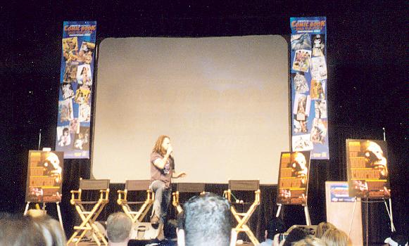 Rob Zombie onstage discussing the film H1KC
